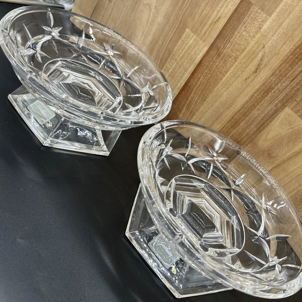 Gorham Crystal Lady Anne Pillar Candle Holder / Candy Dish